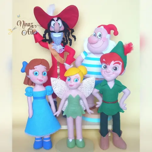 Kit com 5 Personagens - Tema Peter Pan
