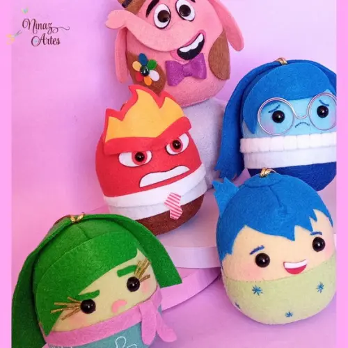 Kit com 6 Pingentes -Bolinhas Puffys Divertidamente