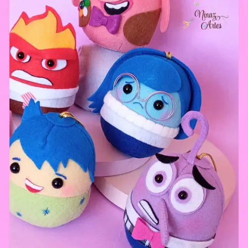 Kit com 6 Pingentes -Bolinhas Puffys Divertidamente