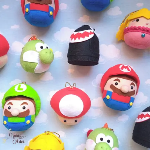 Kit com 7 Pingentes - Tema Super Mario