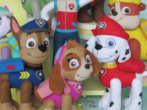Kit com 8 Bonecos - Tema Patrulha Canina