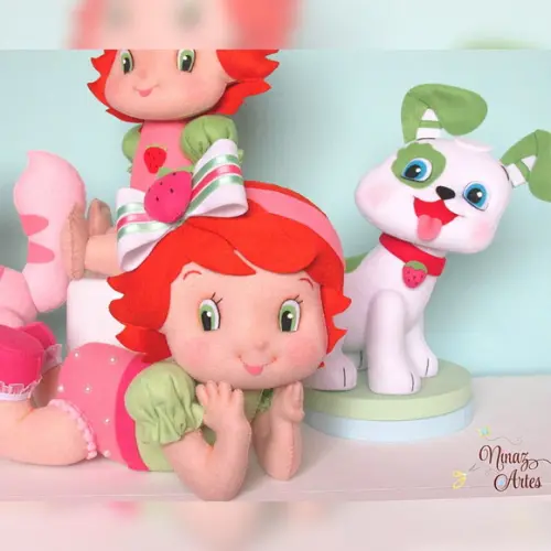 Kit Moranguinhos e Mascotes - Bonecos em Feltro