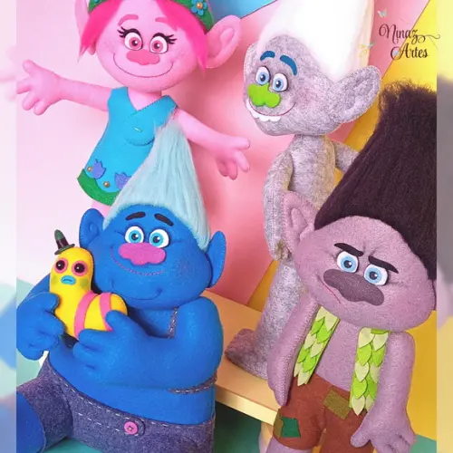 Kit Poppy, Gui Diamante, Biggie e Tronco - Tema Trolls