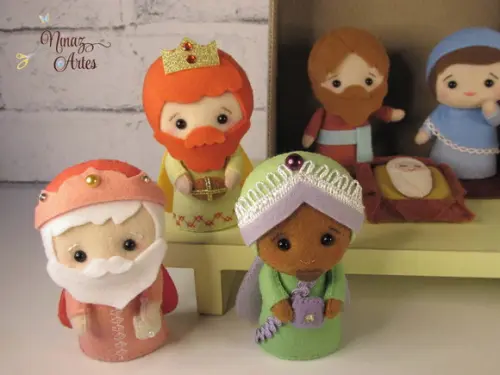Mini Presépio - Decoração de Natal - Kit com 9 Peças