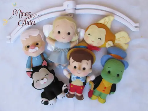 Móbile Musical Pinóquio Baby - Decoração de Quarto Infantil