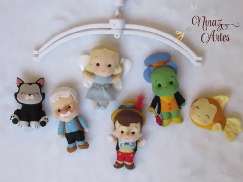 Móbile Musical Pinóquio Baby - Decoração de Quarto Infantil