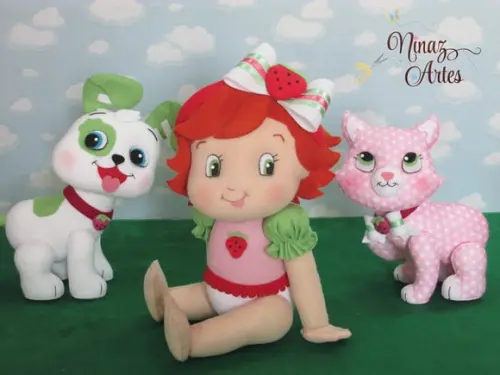 Moranguinho Baby e Mascotes - Kit com 3 Personagens