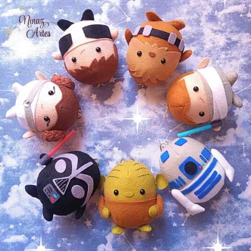Pingentes Bolinha Star Wars - Kit com 7 Enfeites