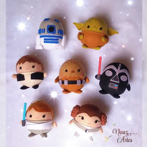 Pingentes Bolinha Star Wars - Kit com 7 Enfeites