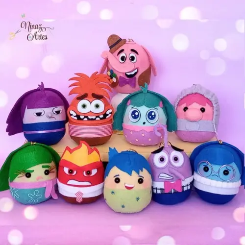 Kit com 10 pingentes -Bolinhas Puffys Divertidamente