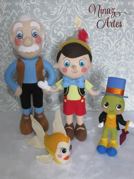 Pinóquio - Kit com 4 Personagens