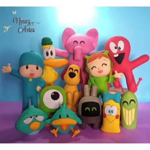 Pocoyo + Robô Roberto - Kit com 12 Bonecos
