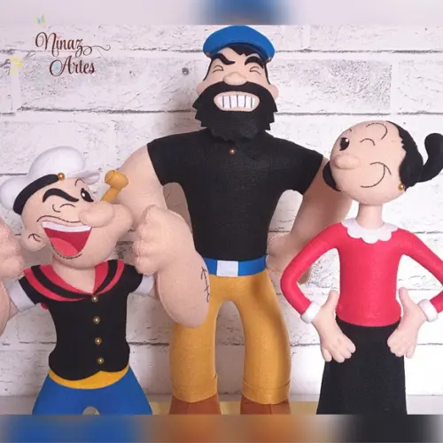 Popeye, Olívia e Brutus - Kit com 3 Personagens