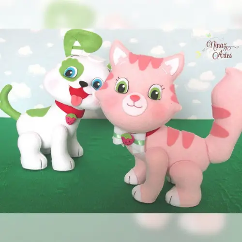 Pudim e Rocambole - Mascotes - Tema Moranguinho Baby