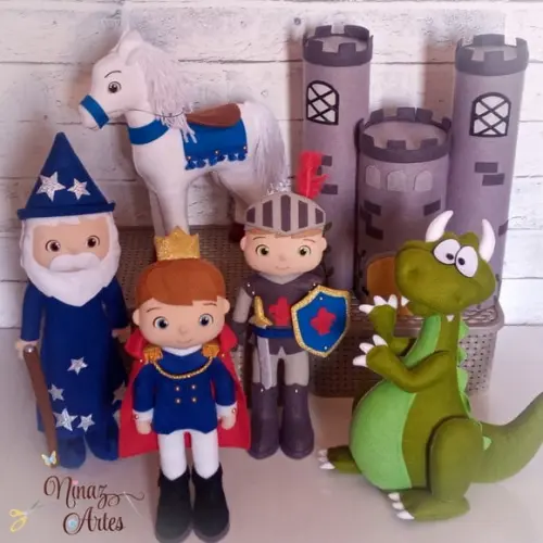 Rei Arthur - Kit com 6 Personagens - Era Medieval