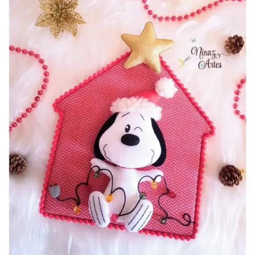 Snoopy Enfeite de Porta - Decoração de Natal
