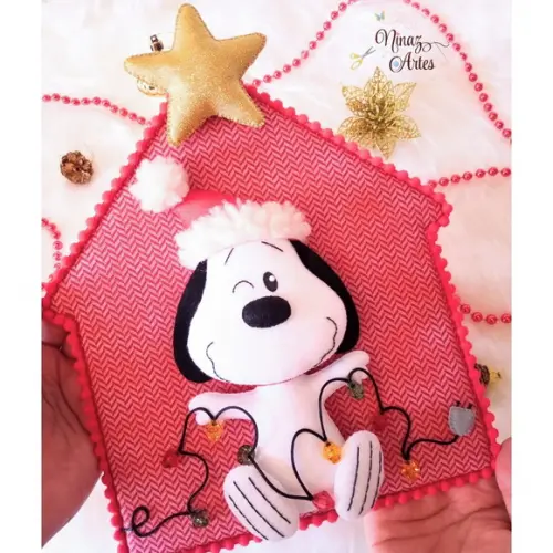 Snoopy Enfeite de Porta - Decoração de Natal