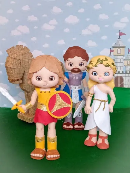 Tema Tróia - - História de Helena - Kit com 4 Personagens