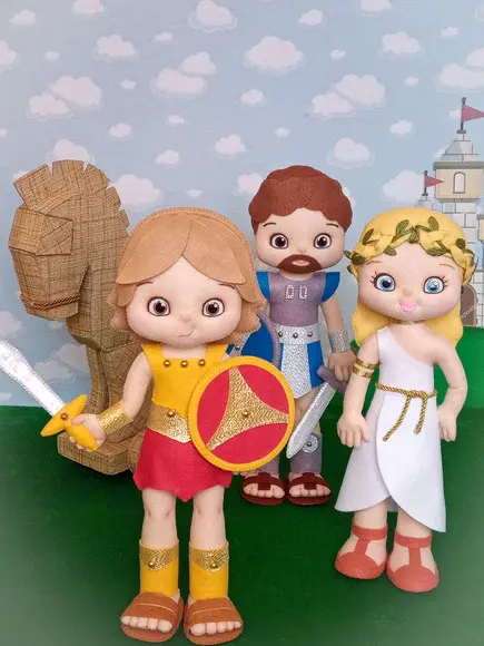 Tema Tróia - - História de Helena - Kit com 4 Personagens