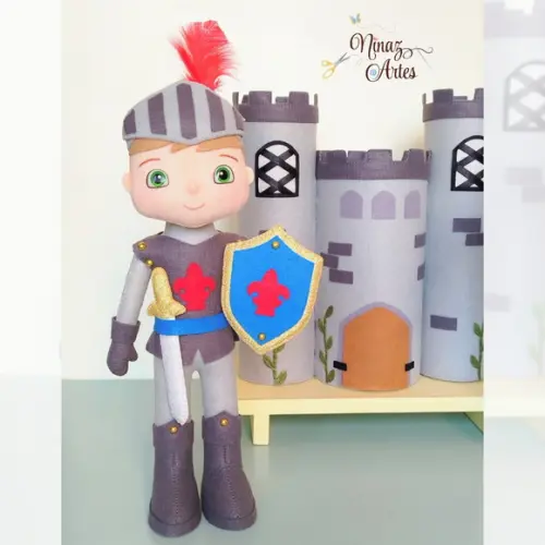 Trio Cavaleiro, Castelo e Cavalo - Tema Medieval