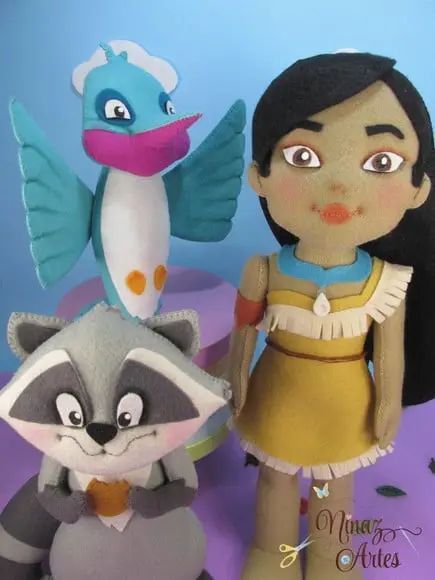 Trio Meeko, Flitt e Pocahontas - Bonecos Decorativos