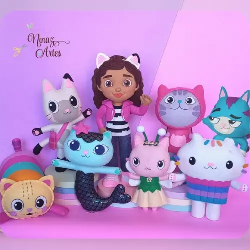 Turma Casa Mágica da Gabby - Kit com 8 Bonecos