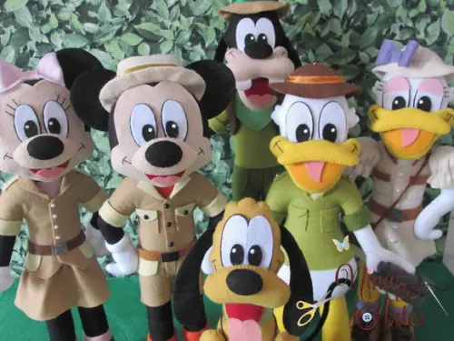 Turma Mickey Safári - Kit com 6 Bonecos Decorativos