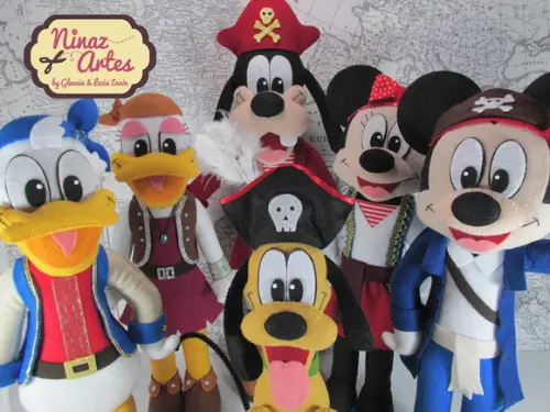 Turma Mickey Pirata - Kit com 6 Bonecos