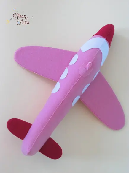 Um Lindo Avião Rosa e Grená - Tema Aquarela do Brasil