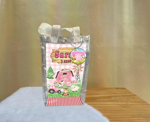 Sacola Transparente Fazendinha Personalizado
