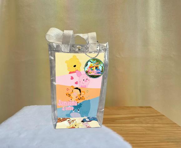 Sacola Transparente Ursinho Pooh Personalizado