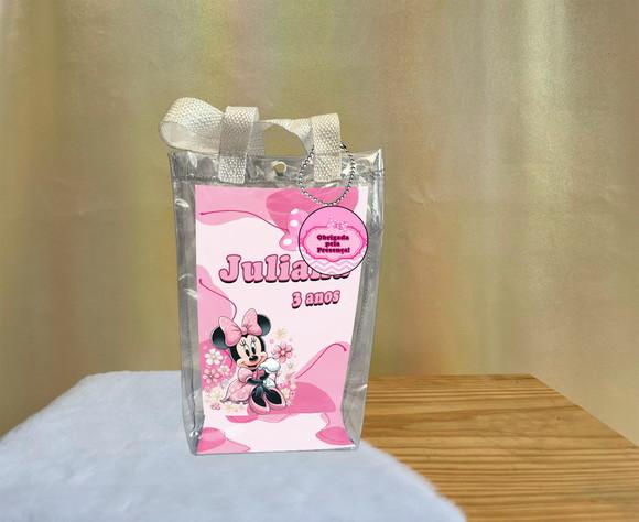Sacola Transparente Minnie Rosa Personalizado