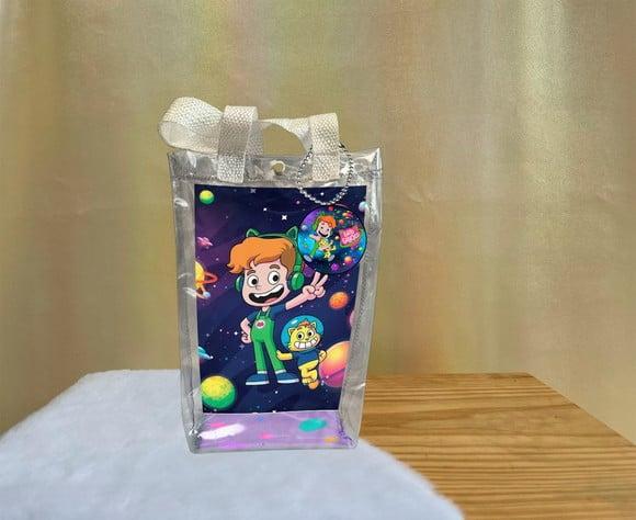 Sacola Transparente Gato Galactico Personalizado