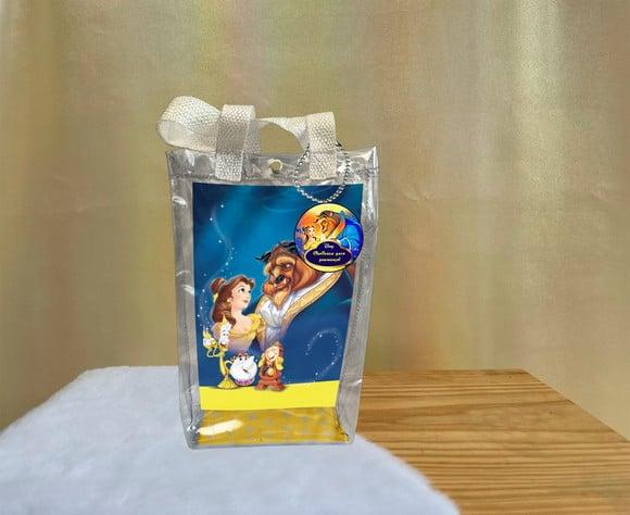 Sacola Transparente Bela e a Fera Personalizado