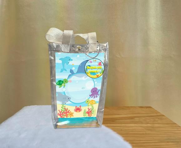 Sacola Transparente Fundo do Mar Personalizado