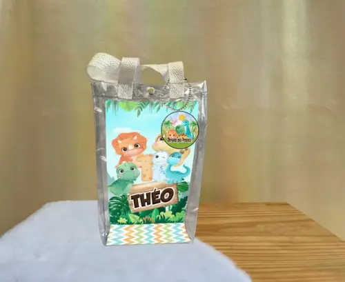 Sacola Transparente Dino Baby Personalizado