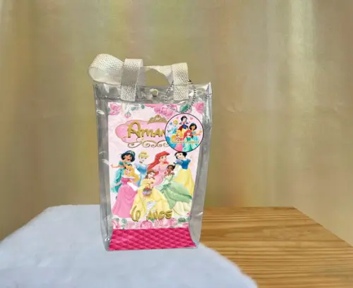 Sacola Transparente Disney Princesas Personalizado