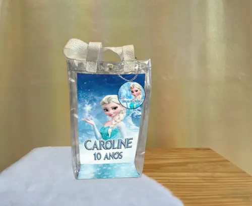 Sacola Transparente Elsa Personalizado