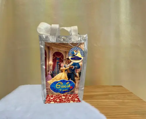 Sacola Transparente Bela e a Fera Personalizado