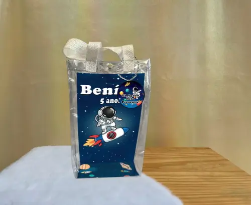 Sacola Transparente Astronauta Personalizado
