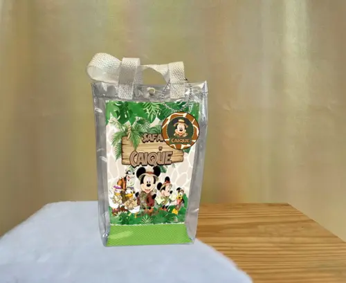 Sacola Transparente Mickey Safari Personalizado