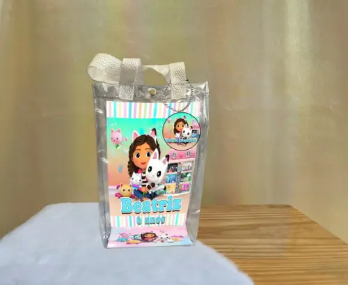 Sacola Transparente Casa Magica da Gabby Personalizado