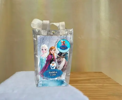 Sacola Transparente Frozen Personalizado