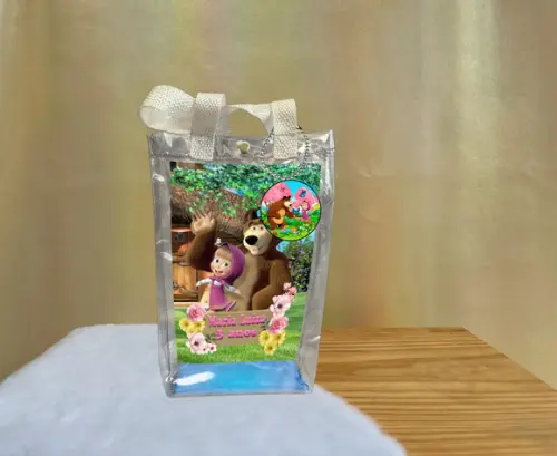 Sacola Transparente Marsha e o Urso Personalizado