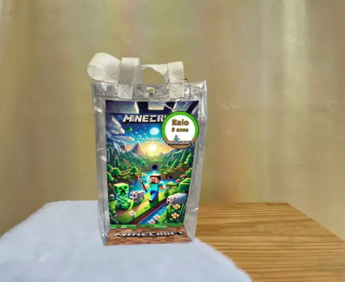 Sacola Transparente Minecraft Personalizado