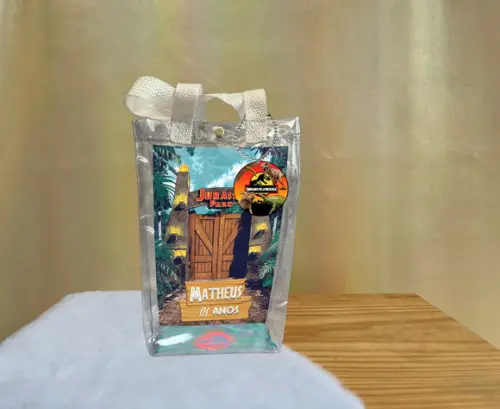 Sacola Transparente Jurassic Park Personalizado