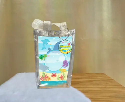 Sacola Transparente Fundo do Mar Personalizado