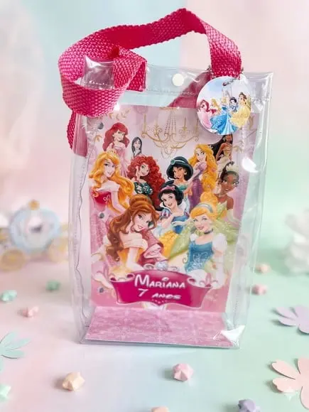 Sacola Transparente Disney Princesas Personalizado