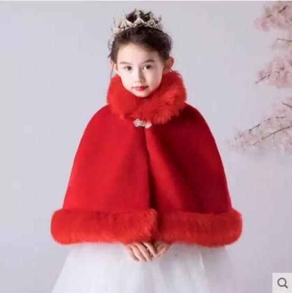 Capa infantil ponche com pelo festa