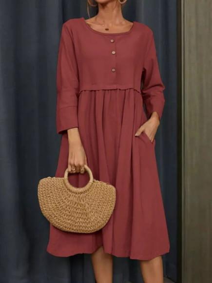Vestido Algodão Linho Manga 3/4 ou Longa Sob Medidas